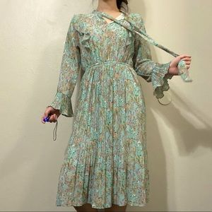 K-fashion Chiffon pleated dress